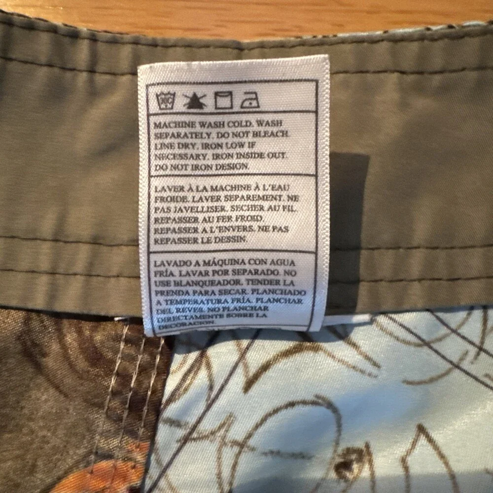 Hurley Mens AOP Dragon Design Multicolor Surf Swim Board Shorts Size 32